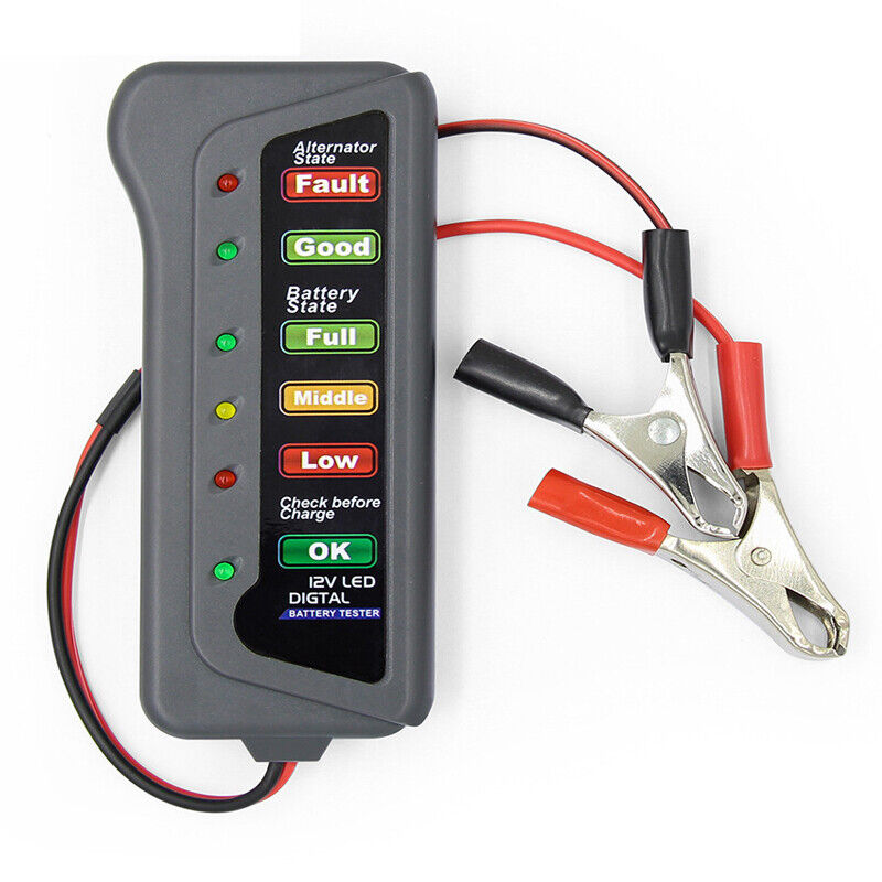 Car Battery Tester Automotive 12V Digital Testing Tool Voltage Analyzer Checker