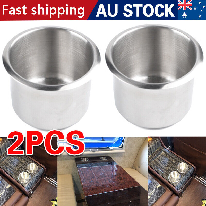 2PCS Stainless Steel Cup Drink Holder For Marine Car Truck Camper RV Boat