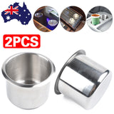 2PCS Stainless Steel Cup Drink Holder For Marine Car Truck Camper RV Boat