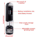 Electric Salt Pepper Mill Grinder Battery Powered LED Light Adjustable AU