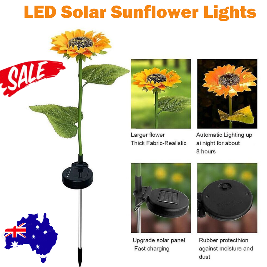 LED Solar Sunflower Lights Flower Lamp Landscape Lawn Path Garden AU Day