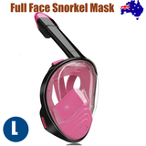 Pink Full Face Snorkel Mask Swimming Breath Dry Diving Goggle Scuba Glass Anti-Fog AU L