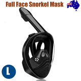 Black Full Face Snorkel Mask Swimming Breath Dry Diving Goggle Scuba Glass Anti-Fog AU L