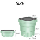 Mini Washing Machine Bucket Folding Portable Laundry Machine Clothes Washing green