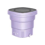 Mini Washing Machine Bucket Folding Portable Laundry Machine Clothes Washing purple