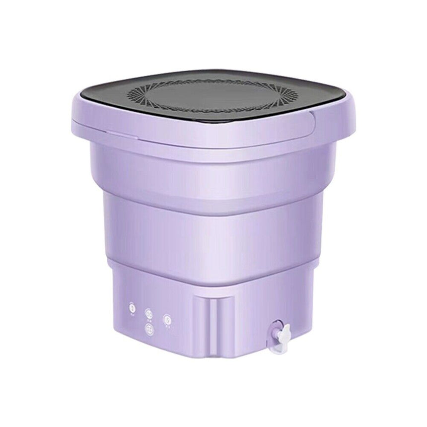 Mini Washing Machine Bucket Folding Portable Laundry Machine Clothes Washing purple