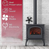 5 Blades Stove Fan Heat Powered Fireplace Accessory Wood Burning Stove Fan