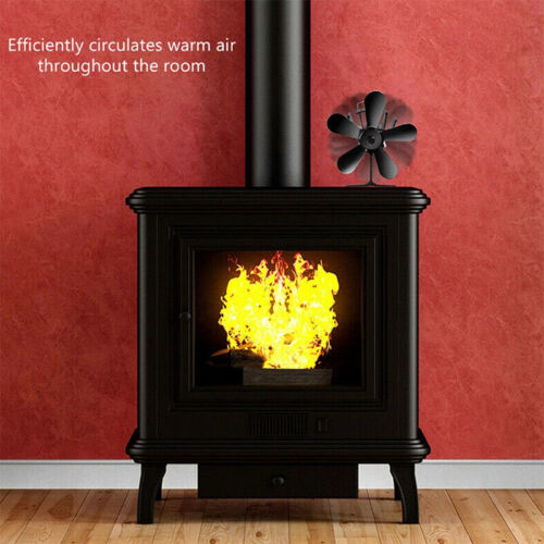 5 Blades Stove Fan Heat Powered Fireplace Accessory Wood Burning Stove Fan