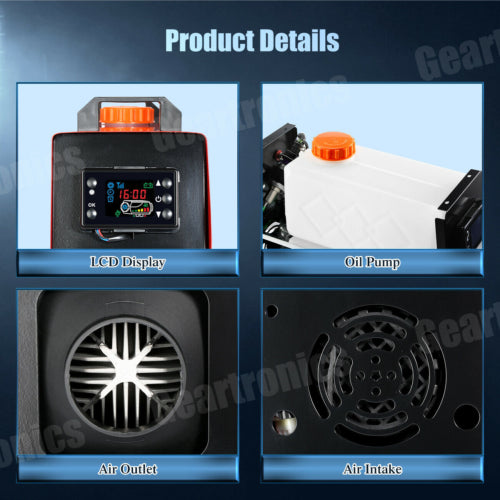 Diesel Air Heater All-in-one 12V 5KW LCD Remote Control for Car RV Indoors