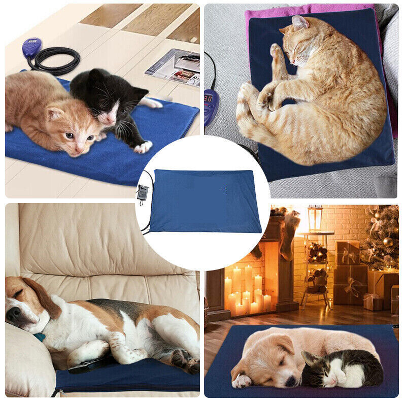 Electric Pet Heat Pad: Waterproof Heating Mat for Cat Dog Bed | Chew Resistant M