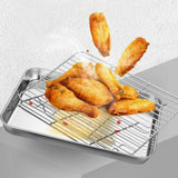 1pc Stainless Steel Baking Pan Toaster Oven Pans Grid Baking Dish BBQ Cookie Cake, 30*24cm