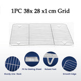 1pc Stainless Steel Baking Pan Toaster Oven Pans Grid Baking Dish BBQ Cookie Cake, 38*28cm