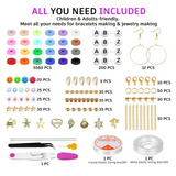 About 6113pcs Clay Heishi Beads Flat Bead Kit Bracelets Necklace Earrings Making