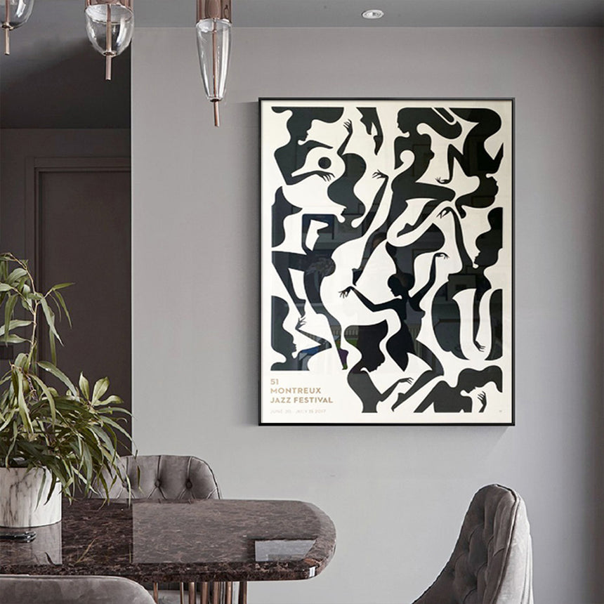 Wall Art 40cmx60cm Jazz Festival Black Frame Canvas