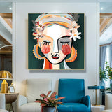 Wall Art 40cmx40cm Sophie II Gold Frame Canvas