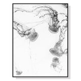 Wall Art 90cmx135cm Jellyfish Black Frame Canvas