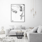 Wall Art 90cmx135cm Jellyfish Black Frame Canvas