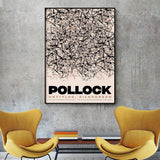 Wall Art 90cmx135cm Jackson Pollock Exhibition II Black Frame Canvas