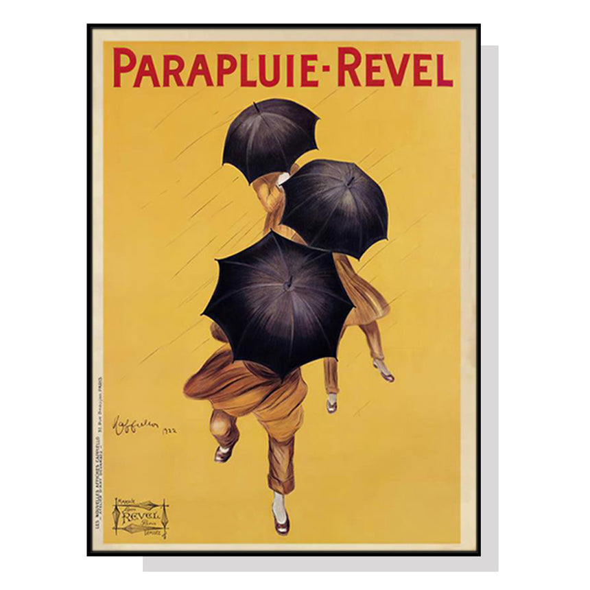 Wall Art 40cmx60cm Parapluie Revel Black Frame Canvas