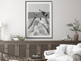 Wall Art 100cmx150cm Vintage Fashion Feminist Picture, Black Frame Canvas