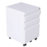 EKKIO 3 Drawer Mobile File Cabinet with Lock (White)