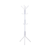 EKKIO 12 Hook Metal Coat Rack Stand with 3-Tier Hat Hanger (White)