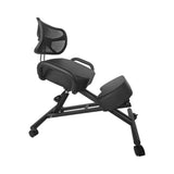 EKKIO Adjustable Ergonomic Office Kneeling Chair with Backrest (Black)