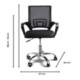 EKKIO Ergonomic Office Chair with Breathable Mesh Design and Lumbar Back Support (Black)