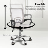 EKKIO Ergonomic Office Chair with Breathable Mesh Design and Lumbar Back Support (Grey)