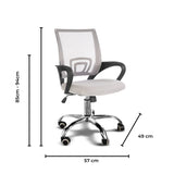 EKKIO Ergonomic Office Chair with Breathable Mesh Design and Lumbar Back Support (Grey)