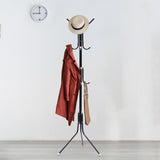 EKKIO 12 Hook Metal Coat Rack Stand with 3-Tier Hat Hanger (Black)