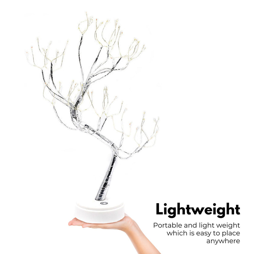 GOMINIMO Wood Desk Lamp- Bonsai Fairy Tree Lights Warm White-