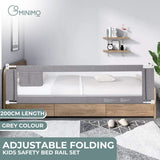 GOMINIMO 90CM Height Adjustable Folding Kids Safety Bed Rail (200X90CM Single Side 1 PCS, Grey)