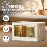 GOMINIMO 32L Foldable Storage Organizers(lvory+Brown)