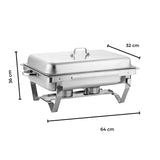 GOMINIMO 9L Chafing Dish Stainless Steel Food Buffet Warmer Pan (2x4.5L Dual Trays)