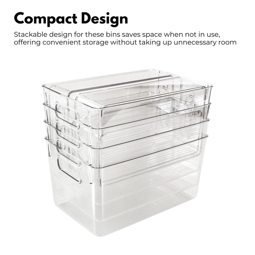 GOMINIMO Set of 8 Clear Fridge Food Storage Containers