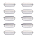 GOMINIMO 10 Pack Rectangular Airtight Food Storage Container Set (Transparent and Black)