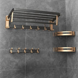 Gominimo Bathroom Wall Mount Black Gold Accessories Set (A)