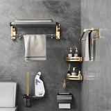 Gominimo Bathroom Wall Mount Black Gold Accessories Set (G)