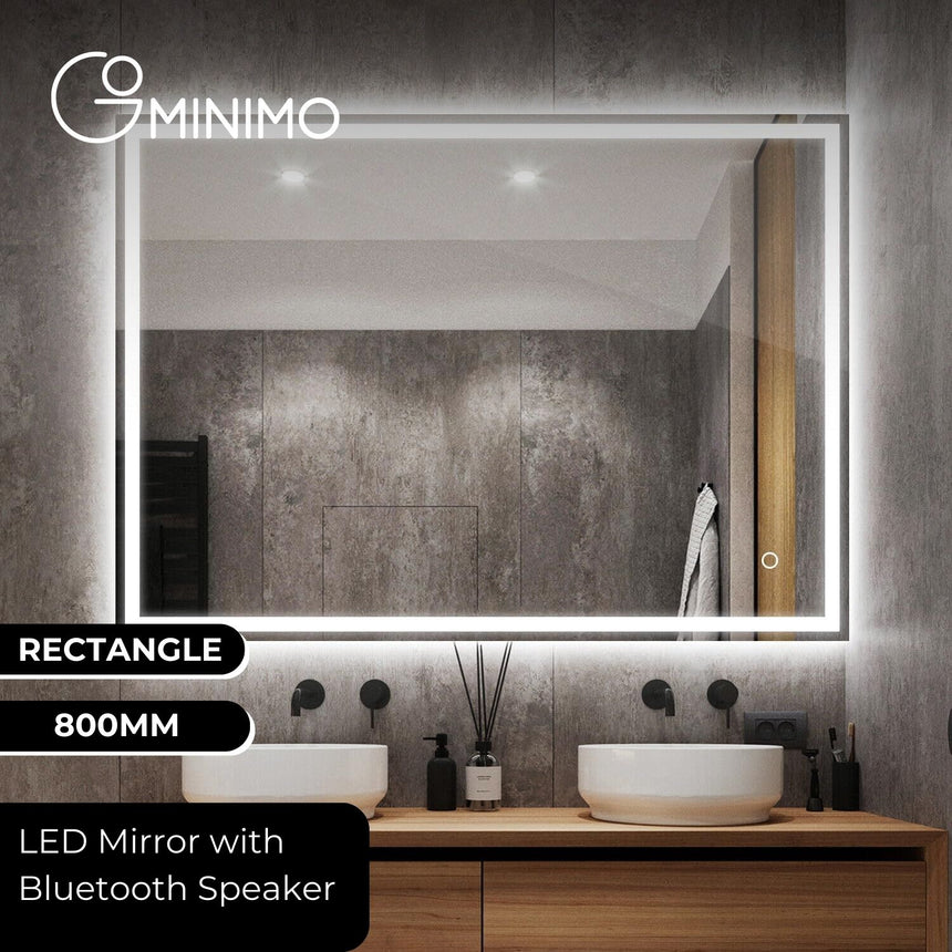 GOMINIMO LED Mirror with Bluetooth Speaker 1000mm Rectangle