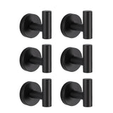 GOMINIMO T-hook Stainless Steel Wall Hook 6pcs (Black)