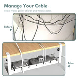 GOMINIMO Retractable Cable Management Tray- No Drilling Type (White)