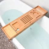 GOMINIMO Expandable Bamboo Bathup Caddy Trays