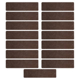 GOMINIMO Set of 15 Non Slip Carpet Stair Tread 20.3 x76cm (Brown)