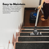 GOMINIMO Set of 15 Non Slip Carpet Stair Tread 20.3 x76cm (Grey)