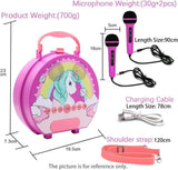 GOMINIMO Kids Portable Karaoke with Two Microphones (Round, Purple Unicorn)