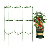 NOVEDEN 3 Sets Tomato Supports Cages with 20 Clips 50 Twist Tie and 30meters Rope (Green)