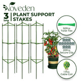 NOVEDEN 3 Sets Tomato Supports Cages with 20 Clips 50 Twist Tie and 30meters Rope (Green)