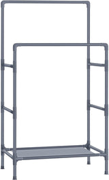 SONGMICS Metal Clothes Rack with 2 Rails Grey