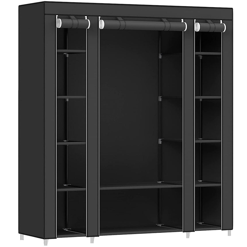 SONGMICS Non-Woven Fabric Wardrobe Bedroom Furniture Storage Black